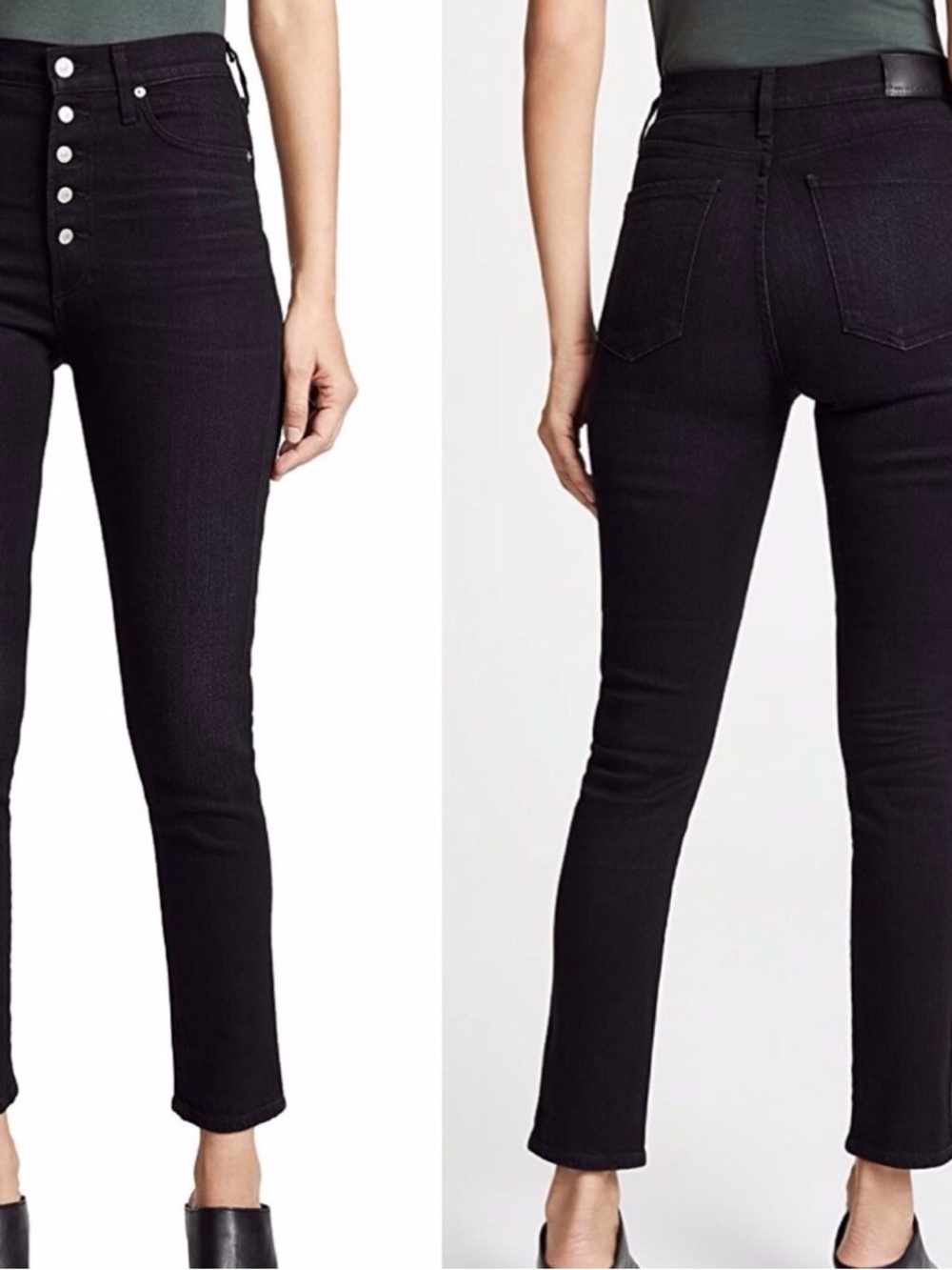 Citizens of Humanity Olivia High Rise Slim Ankle Jeans Black Size 26